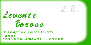 levente boross business card